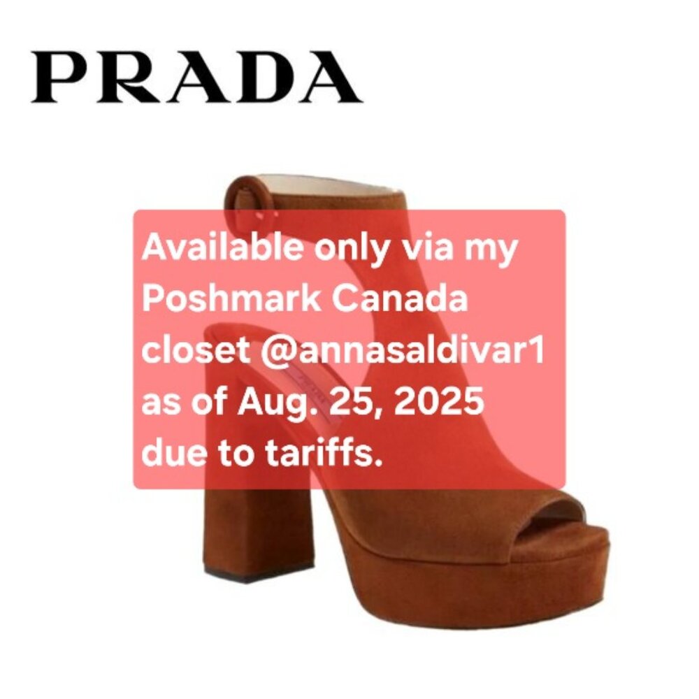 36.5 Prada Suede Platform Ankle Strap Sandals